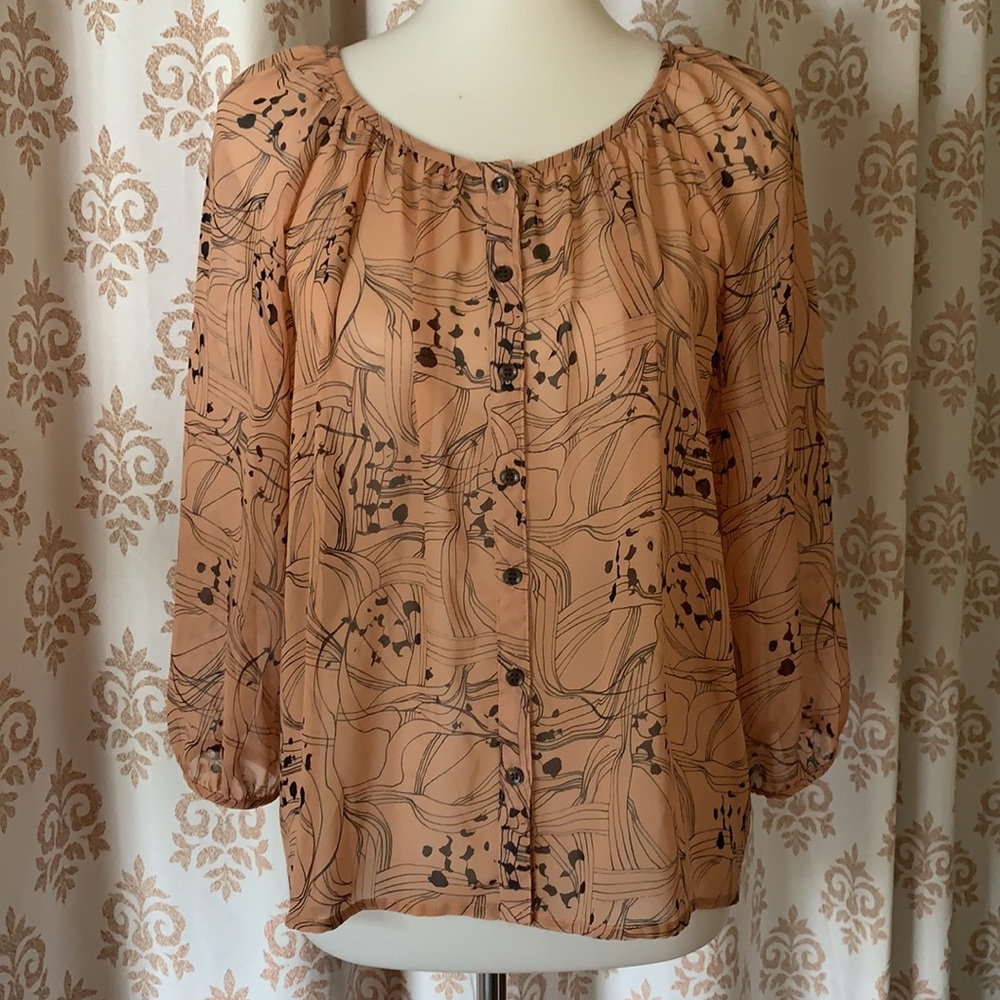 H&M sheer flowy Boho blouse 8